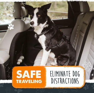 Dog Car Seat Belt | Universal Pet Safety Belt, Created with Human Seatbelt Material. All-Metal Hardware with Adjustable Length Strap. Exceeds Safety Standards. Keep Your Dog Secure (Black)