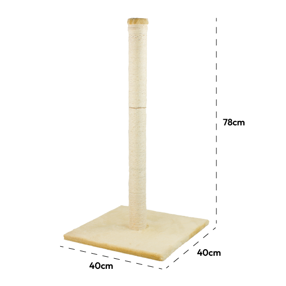KCT LARGE CAT SCRATCHING BEIGE POST for INDOOR KITTEN SISAL SCRATCHER POLE 78CM